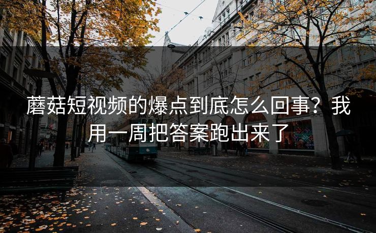 蘑菇短视频的爆点到底怎么回事？我用一周把答案跑出来了