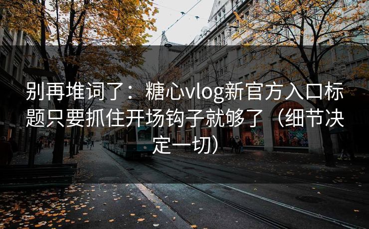 别再堆词了：糖心vlog新官方入口标题只要抓住开场钩子就够了（细节决定一切）