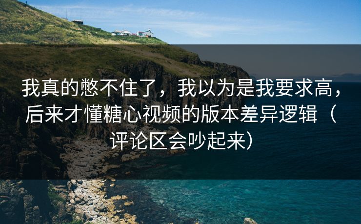 我真的憋不住了，我以为是我要求高，后来才懂糖心视频的版本差异逻辑（评论区会吵起来）