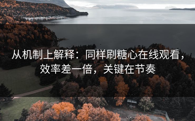 从机制上解释：同样刷糖心在线观看，效率差一倍，关键在节奏