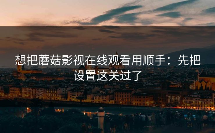 想把蘑菇影视在线观看用顺手：先把设置这关过了