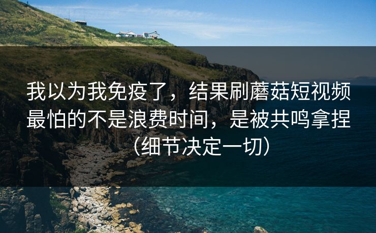 我以为我免疫了，结果刷蘑菇短视频最怕的不是浪费时间，是被共鸣拿捏（细节决定一切）